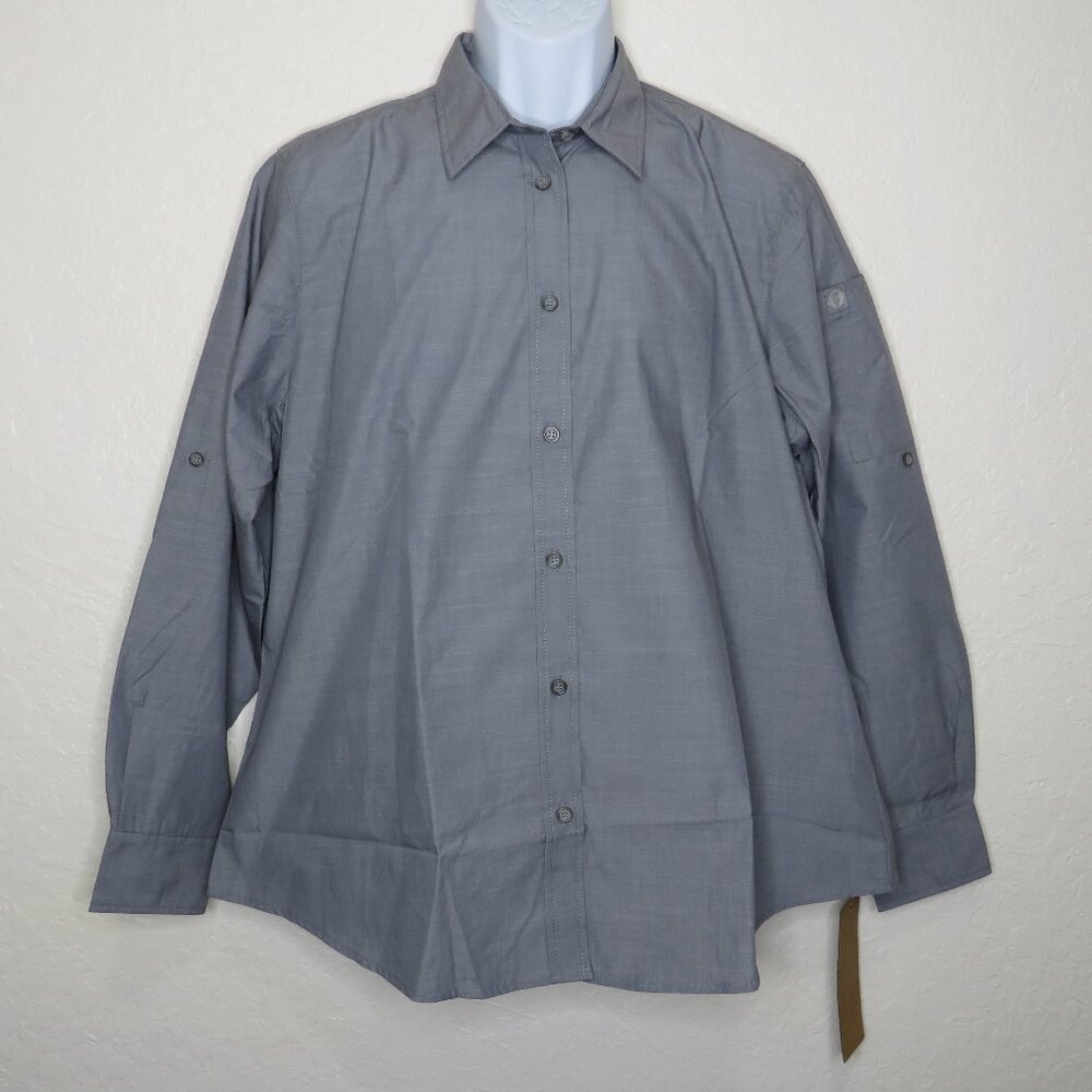 Chef Works* Men's Long Tab Pocket Sleeve Button Down Curved Hem Shirt~ Size XL‎